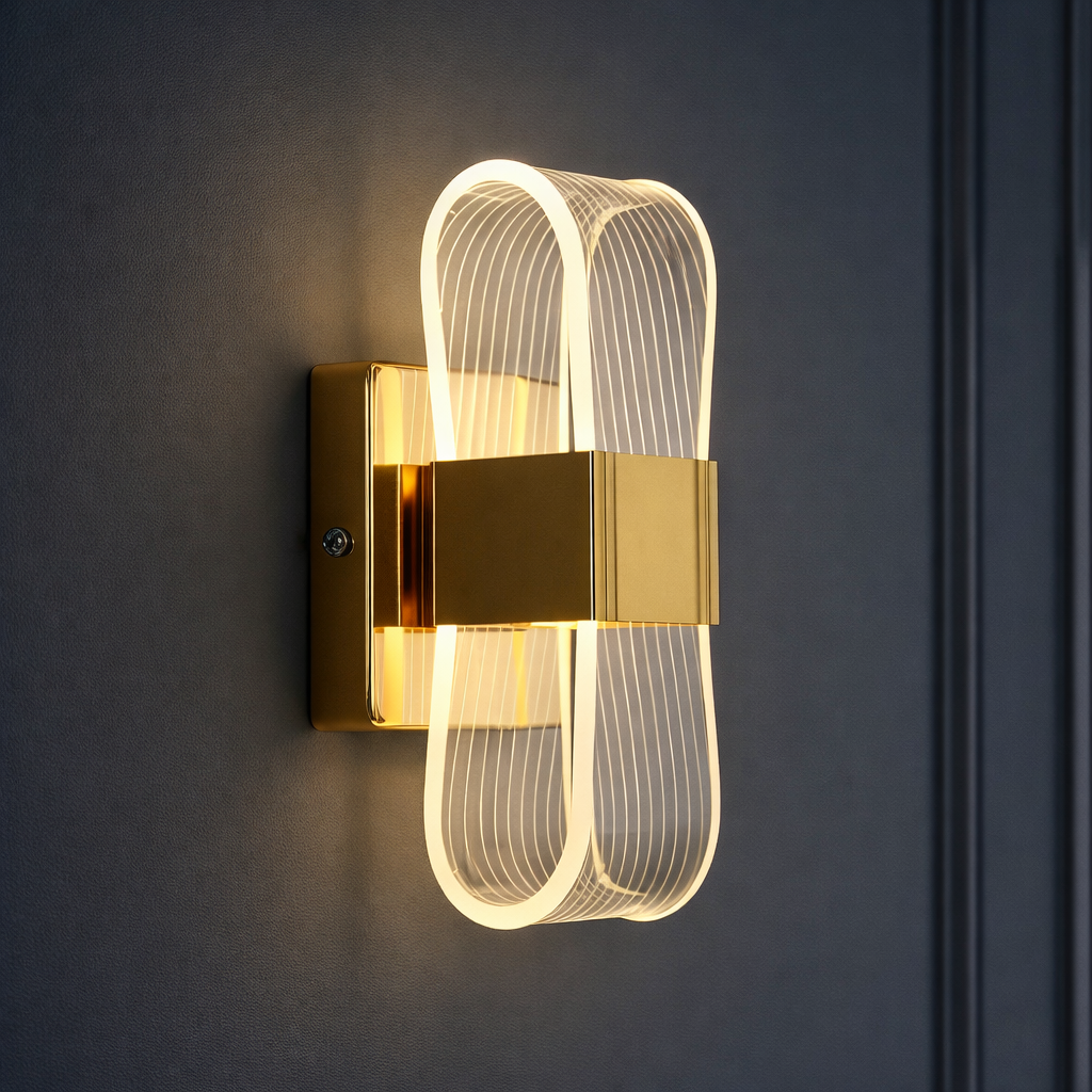 Aplique LED Dorado Moderno de Lujo para Dormitorio y Salón