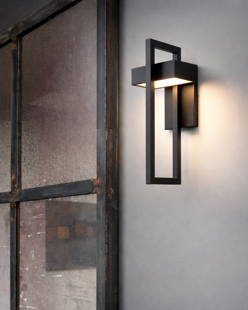 Aplique LED Exterior Negro Retro Impermeable