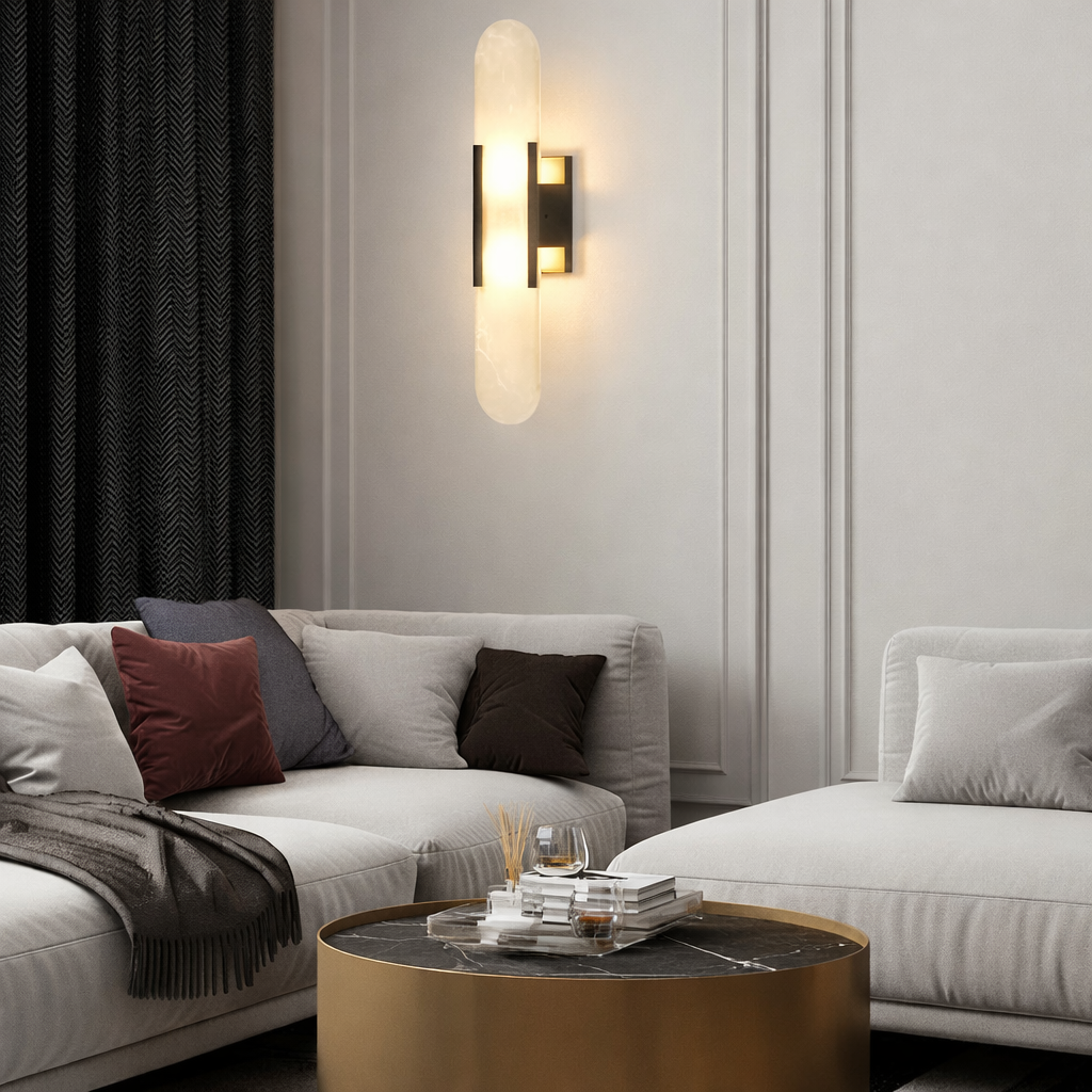 Aplique LED de Pared Mármol Moderno de Lujo Vertical