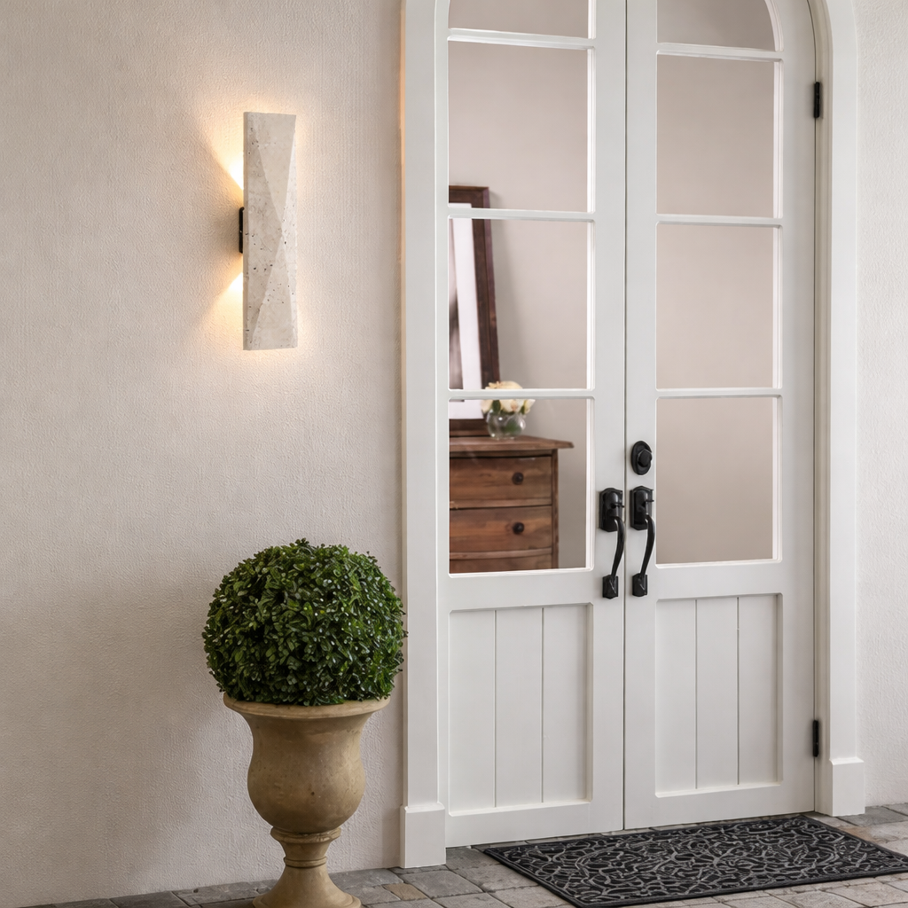 Aplique de Pared Travertino Natural – Lámpara Japandi Wabi-Sabi