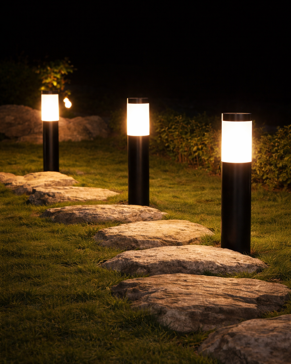 Baliza Solar LED Acero Inoxidable para Jardín y Camino