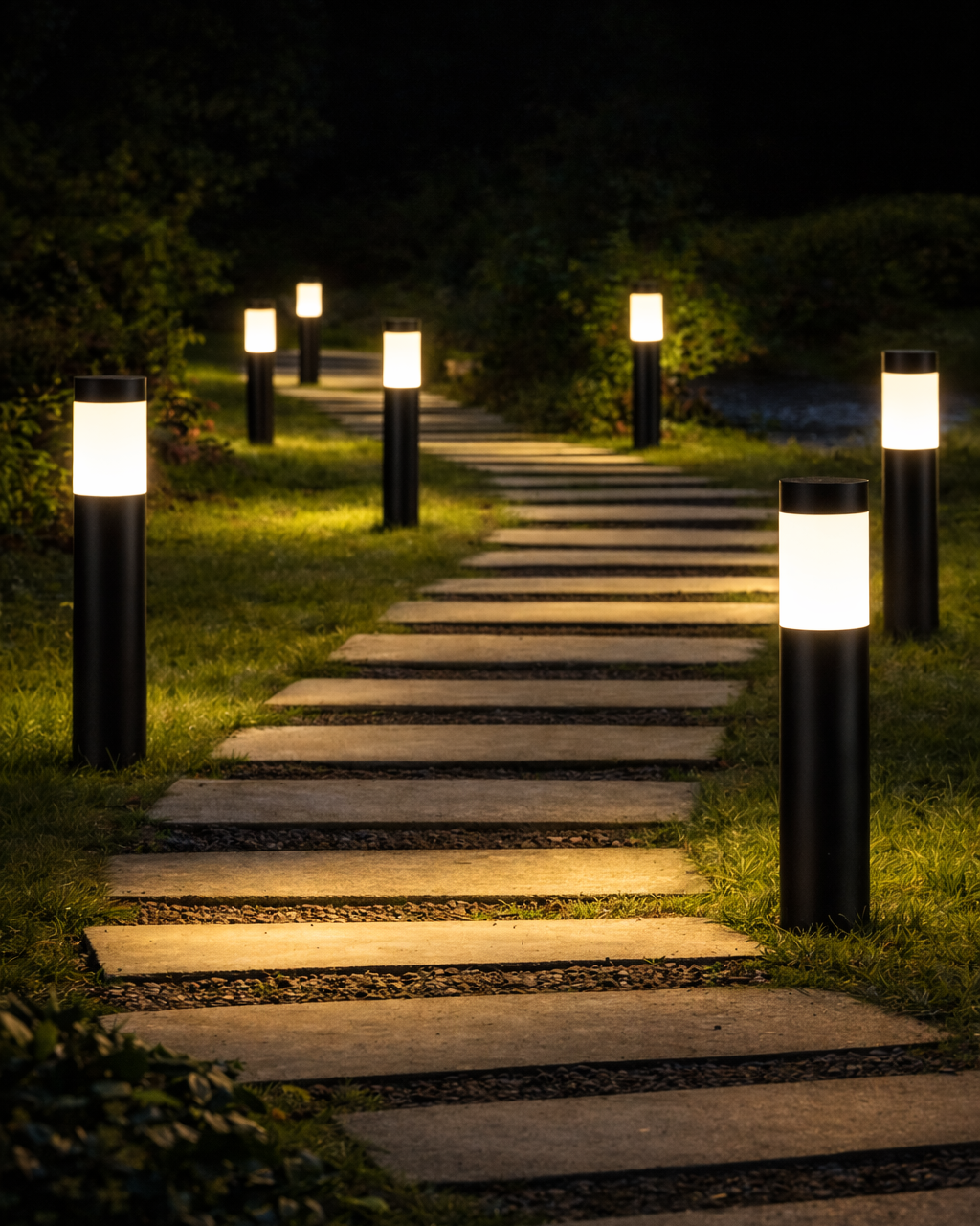 Baliza Solar LED Acero Inoxidable para Jardín y Camino