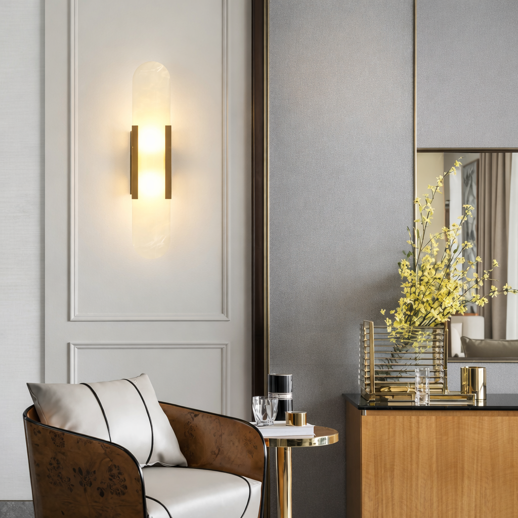 Aplique LED de Pared Mármol Moderno de Lujo Vertical