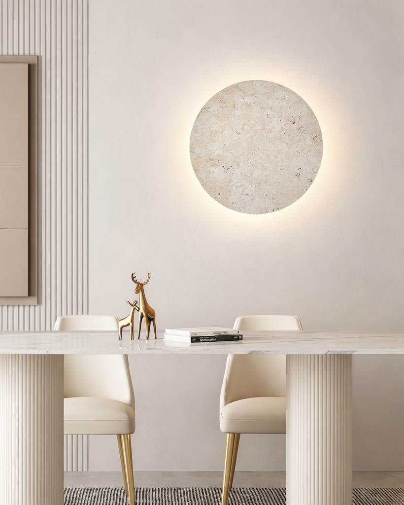 Aplique Redondo de Piedra Natural para Dormitorio