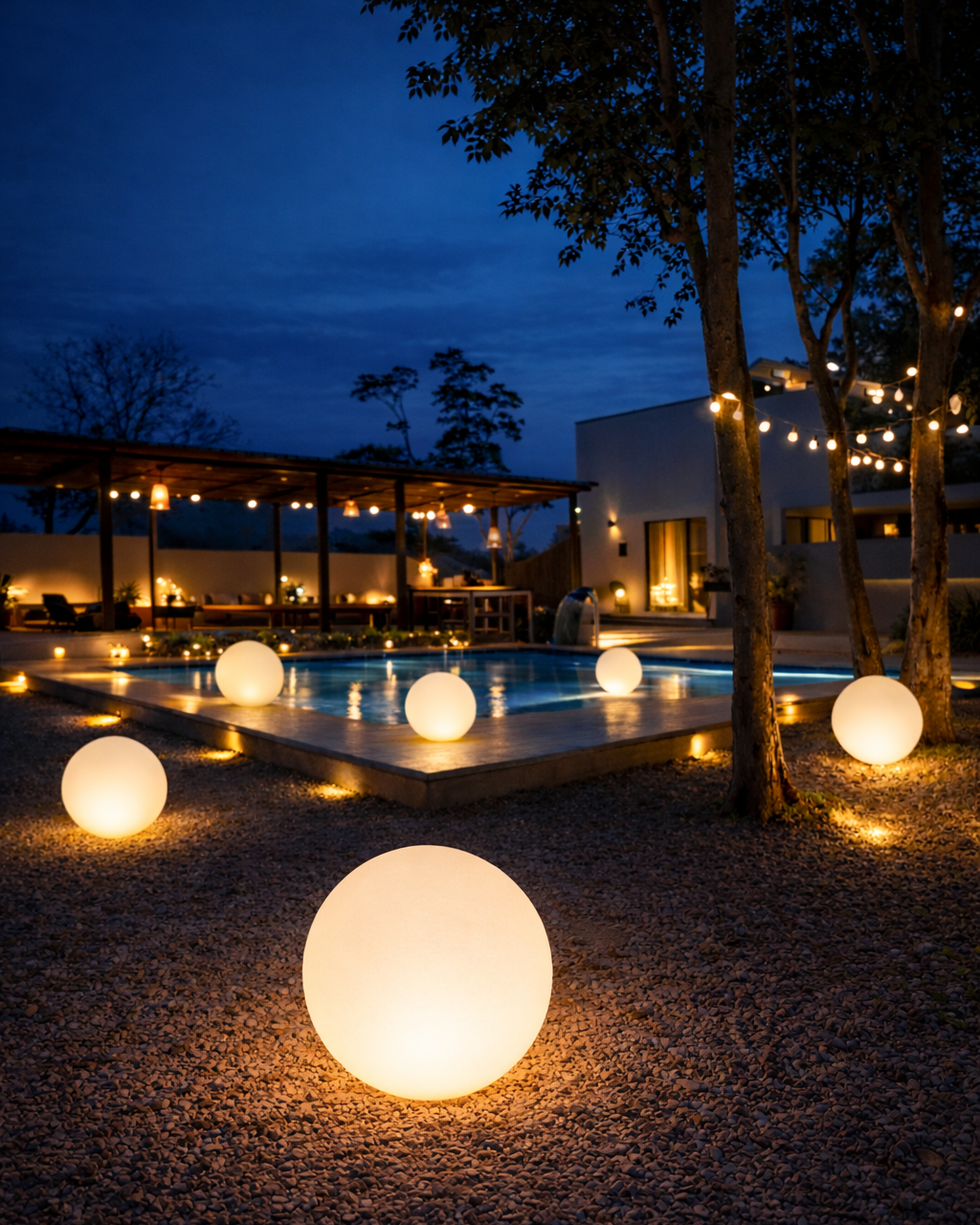 Lámpara Bola LED Exterior Recargable para Jardín y Fiesta