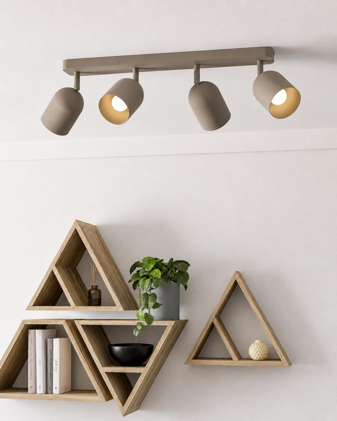 Lámpara de Techo con Focos Orientables Verde Oliva E14