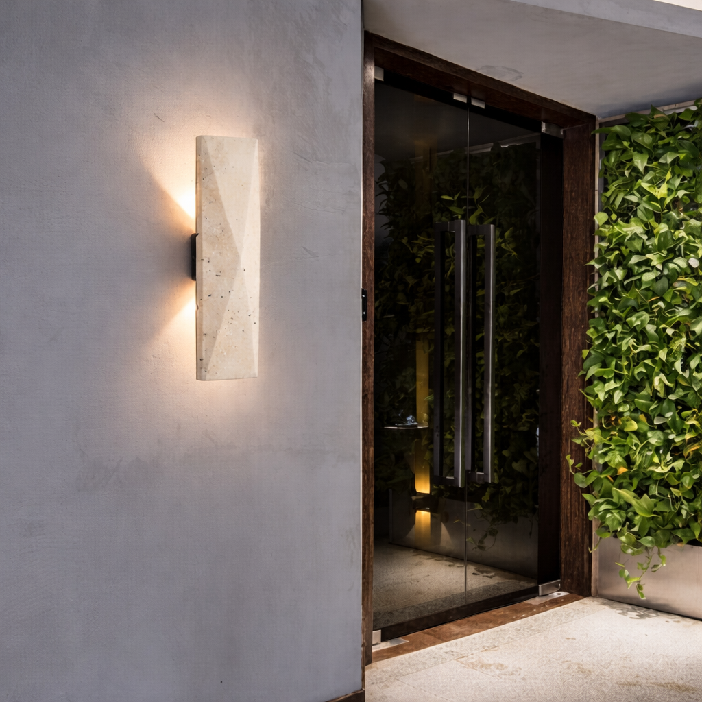 Aplique de Pared Travertino Natural – Lámpara Japandi Wabi-Sabi
