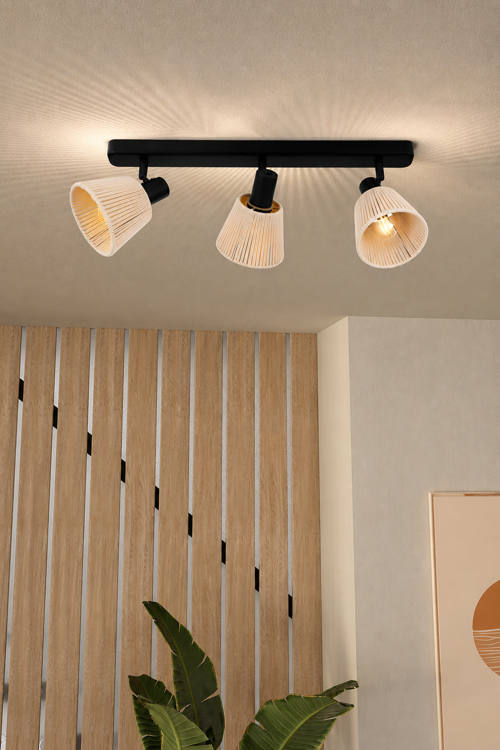 Lámpara de Techo con Focos Orientables Verde Oliva E14