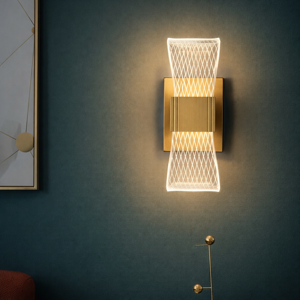 Aplique LED Dorado Moderno de Lujo para Dormitorio y Salón