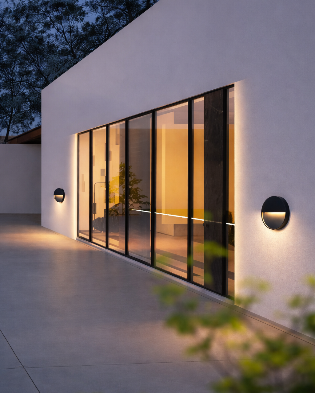 Aplique LED Exterior Negro Redondo para Jardín y Fachada