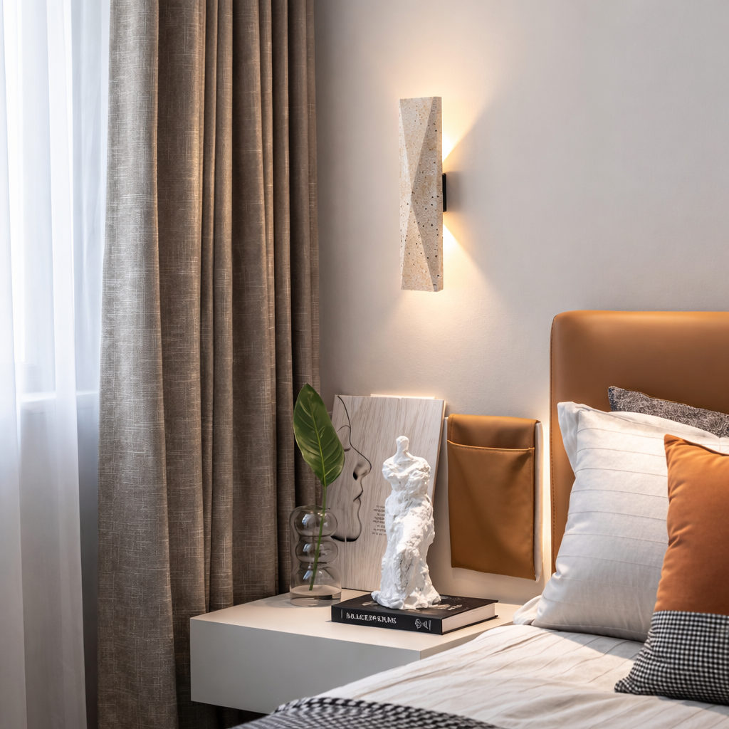 Aplique de Pared Travertino Natural – Lámpara Japandi Wabi-Sabi