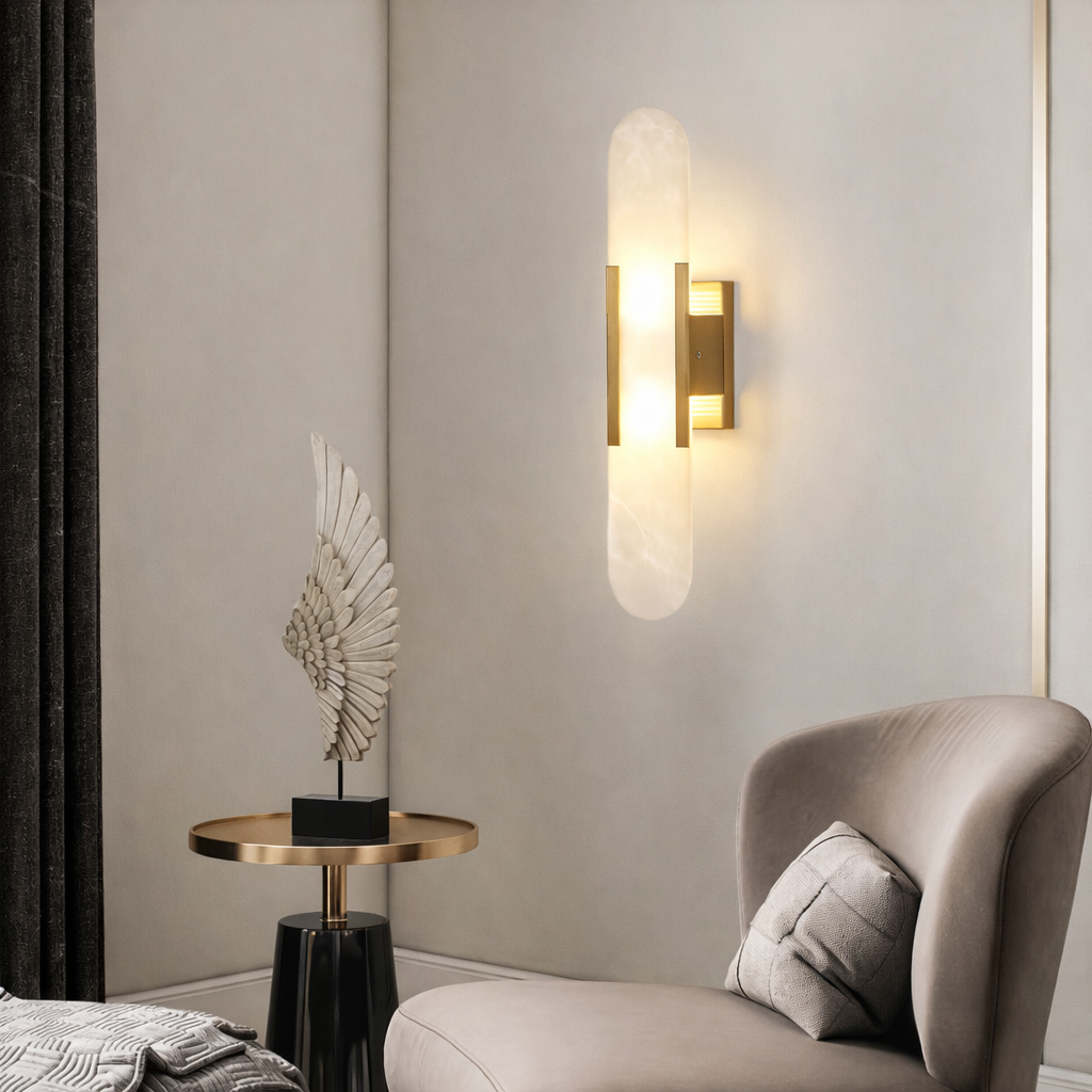 Aplique LED de Pared Mármol Moderno de Lujo Vertical