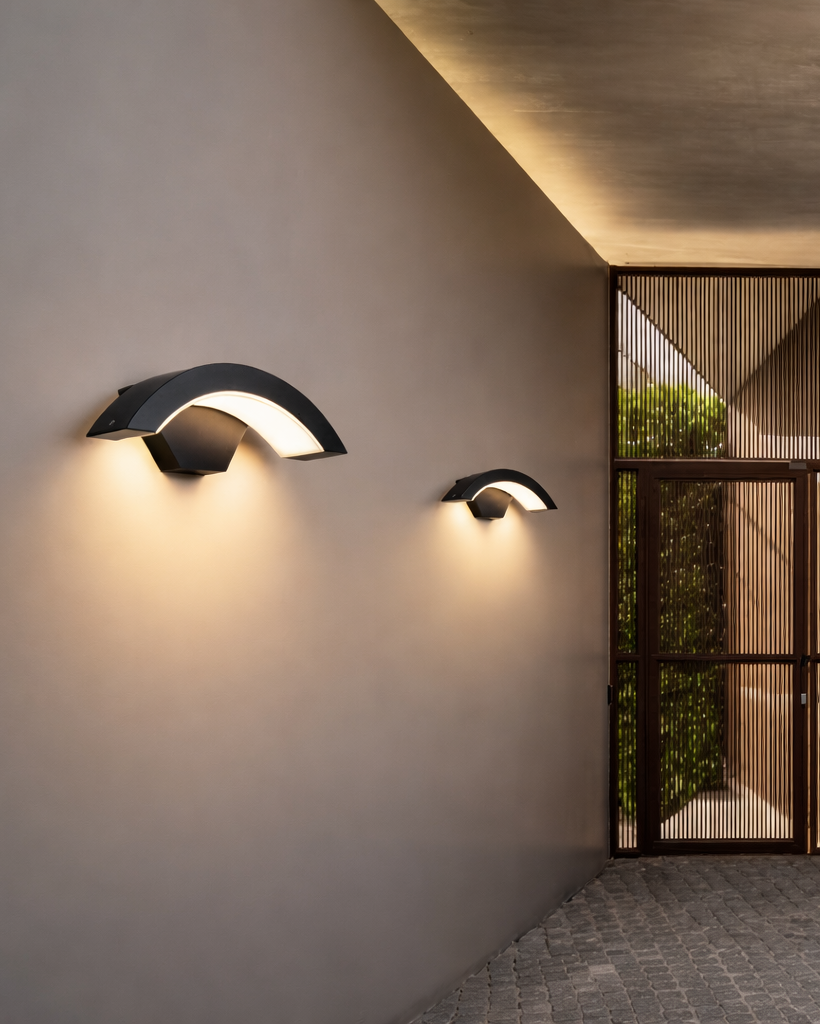 Aplique LED Exterior Curvo Impermeable para Fachada