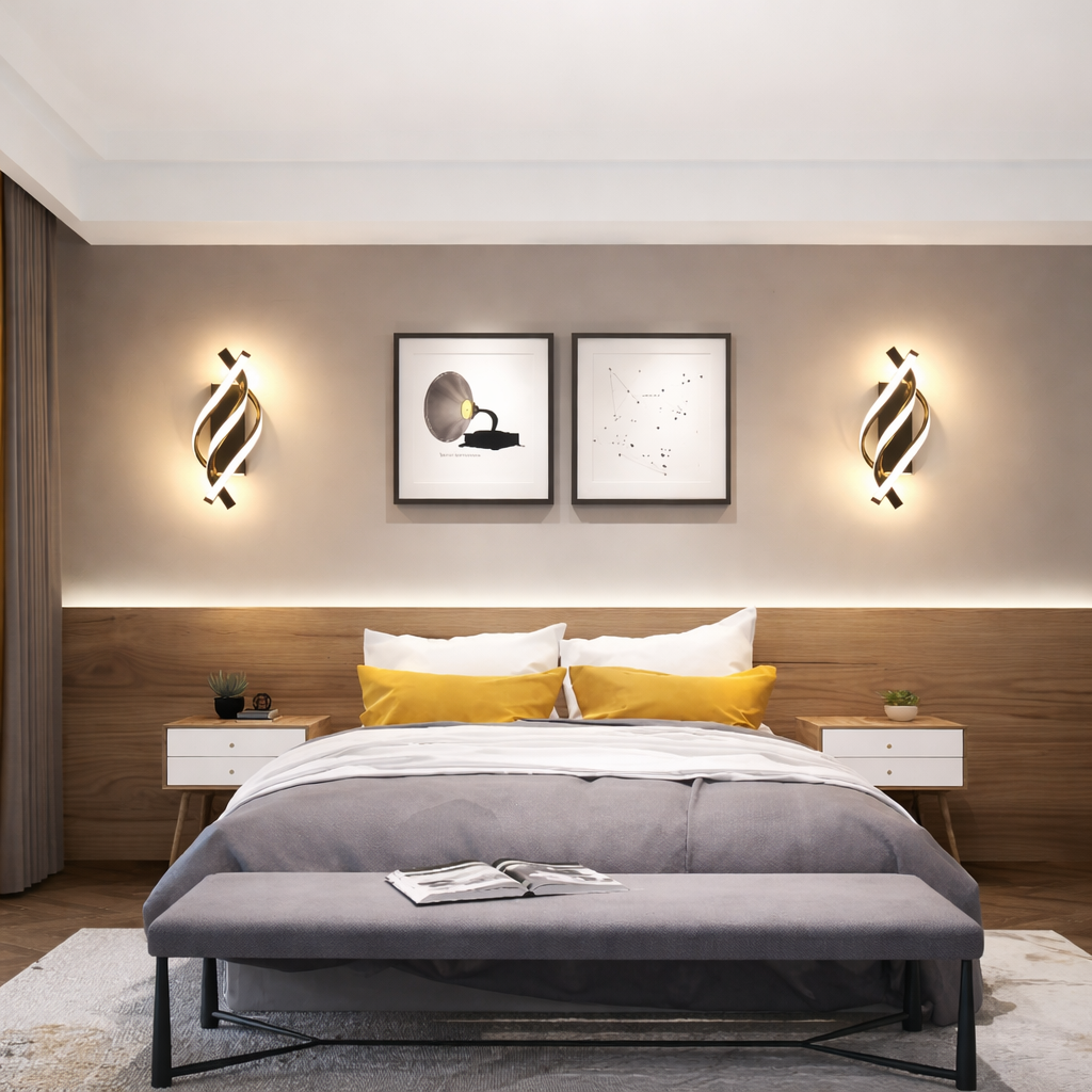 Aplique LED Moderno Espiral para Dormitorio y Salón