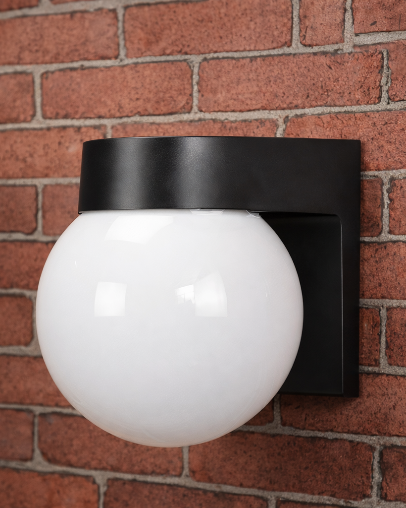 Aplique LED Exterior Negro Globo Moderno para Porche