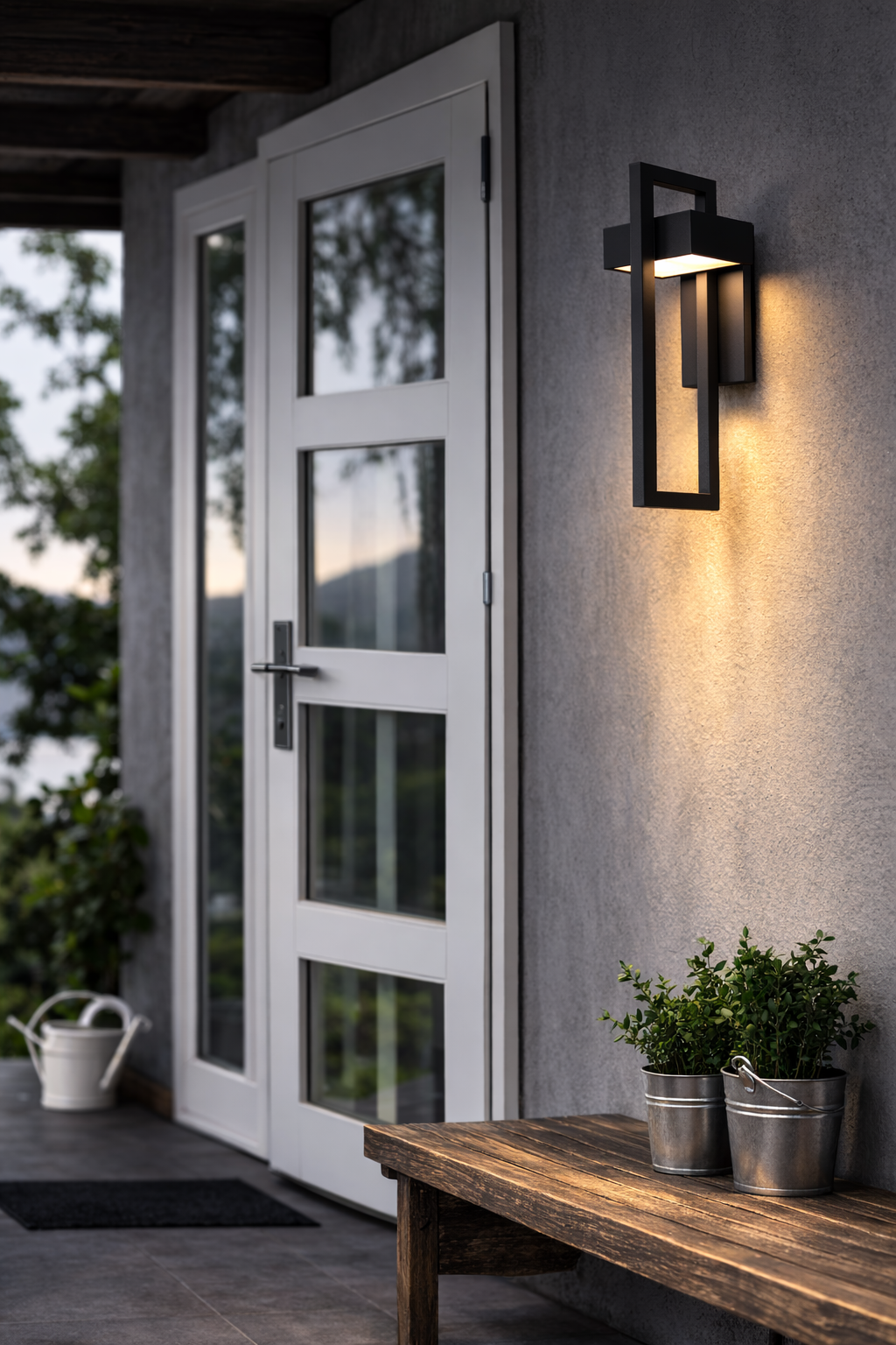 Aplique LED Exterior Negro Retro Impermeable