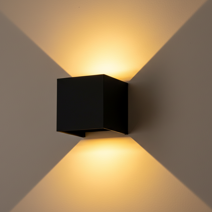 Aplique LED Exterior Moderno Cubo para Fachada