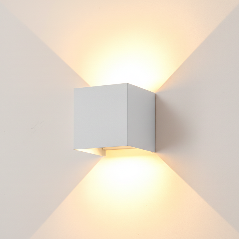 Aplique LED Exterior Moderno Cubo para Fachada