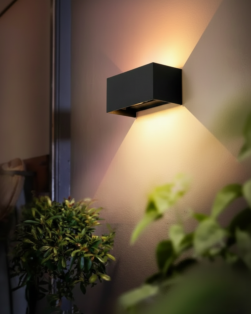 Aplique LED Exterior Moderno Cubo para Fachada