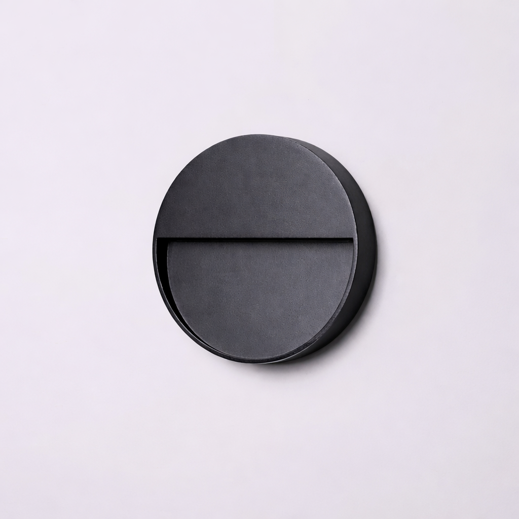 Aplique LED Exterior Negro Redondo para Jardín y Fachada