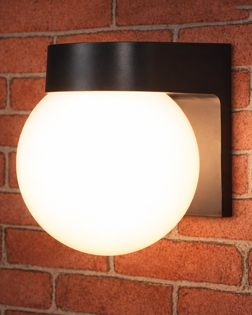 Aplique LED Exterior Negro Globo Moderno para Porche