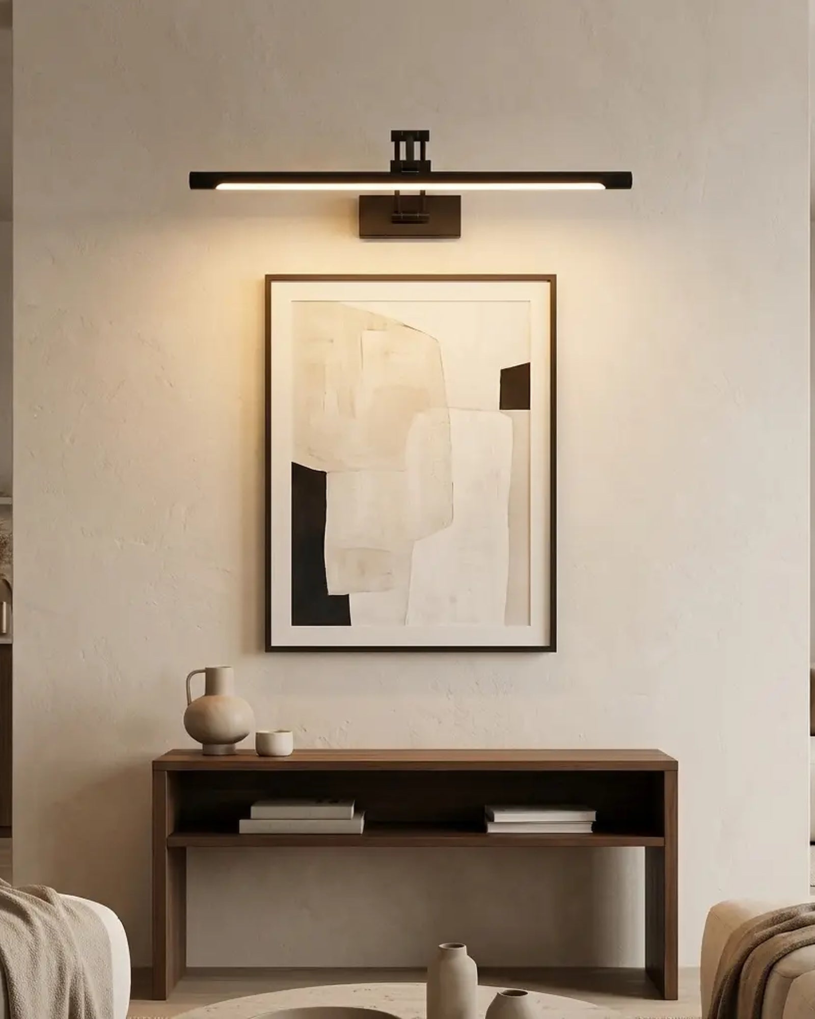 Aplique LED para cuadros en un recibidor contemporáneo