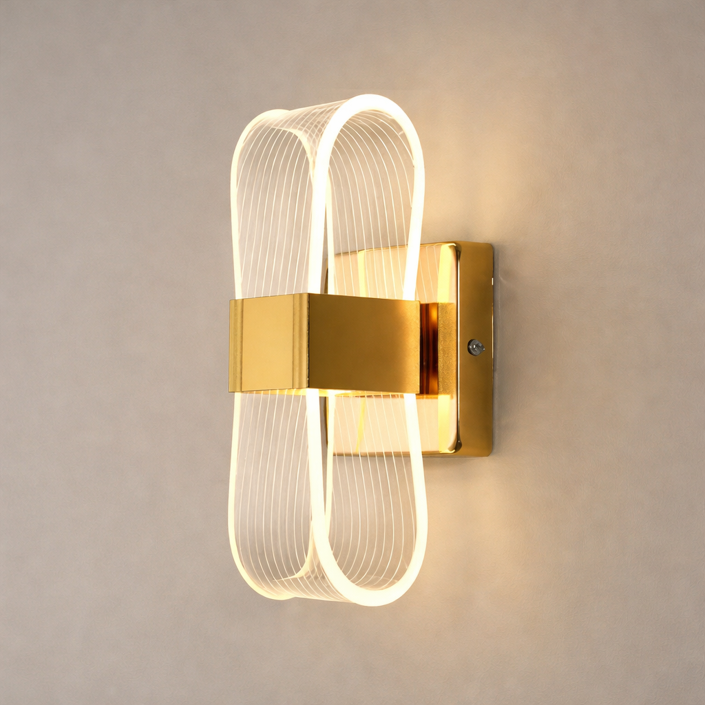 Aplique LED Dorado Moderno de Lujo para Dormitorio y Salón