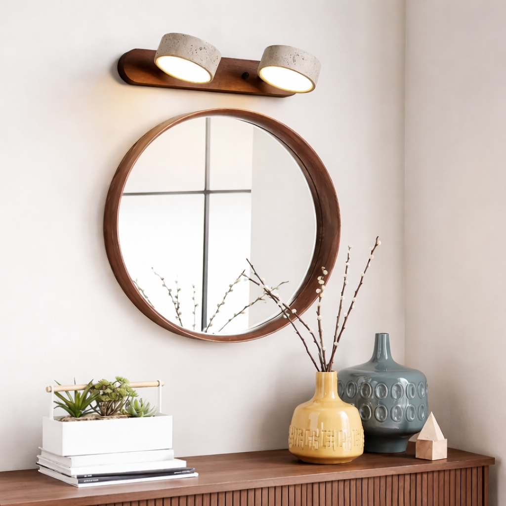 Aplique de Pared Japonés Minimalista - Iluminación Creativa para Tocador