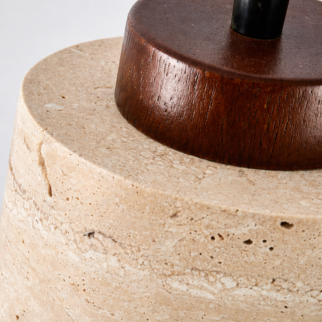 Lámpara Colgante de Travertino Natural Estilo Japandi