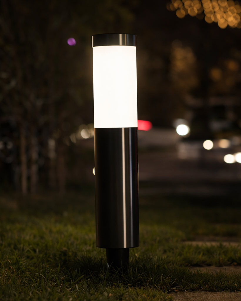 Baliza Solar LED Acero Inoxidable para Jardín y Camino