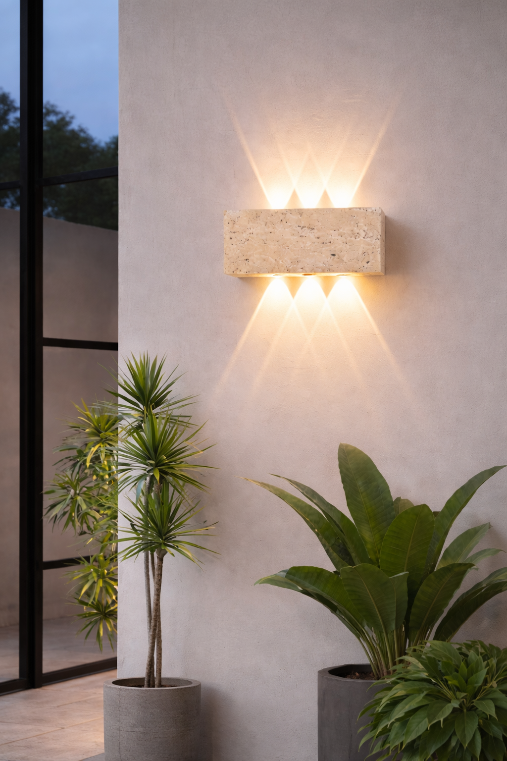 Aplique de Pared Travertino Natural Moderno Up Down