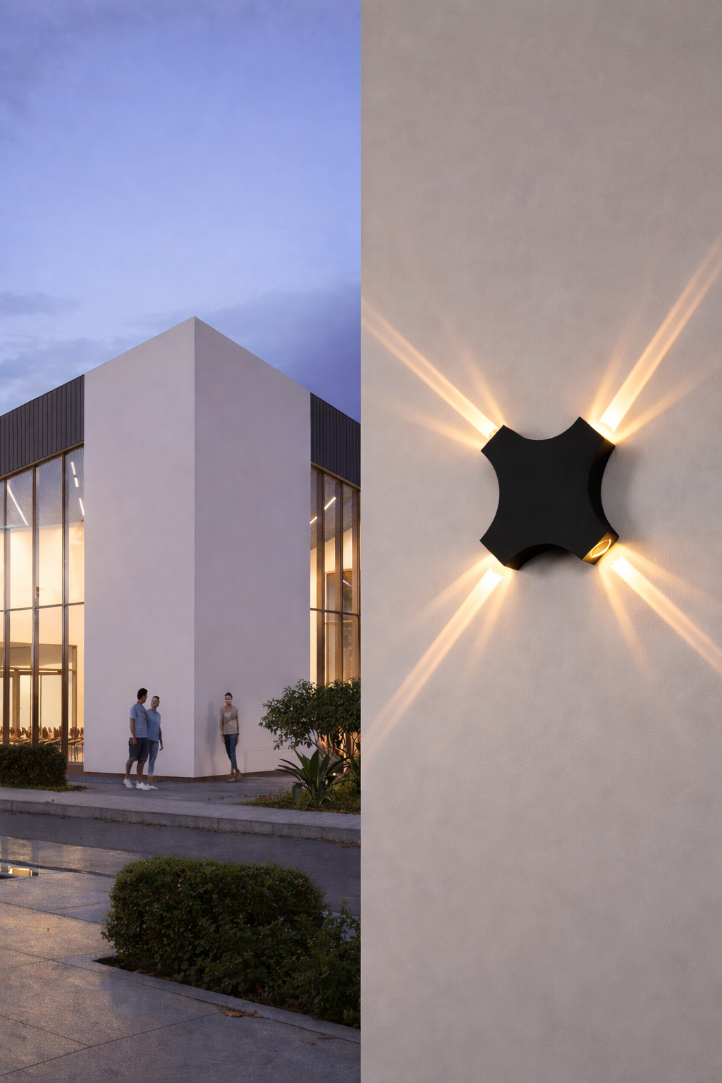 Aplique LED Exterior: Iluminación Impermeable de 4 Lados para Jardín