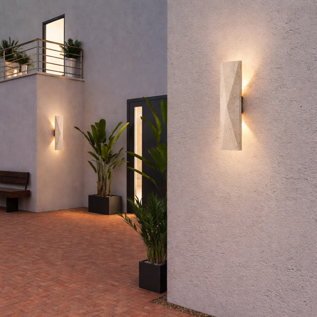 Aplique de Pared Travertino Natural – Lámpara Japandi Wabi-Sabi