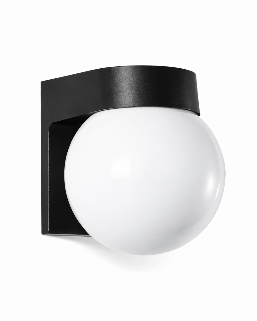 Aplique LED Exterior Negro Globo Moderno para Porche