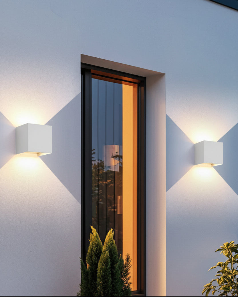 Aplique LED Exterior Moderno Cubo para Fachada