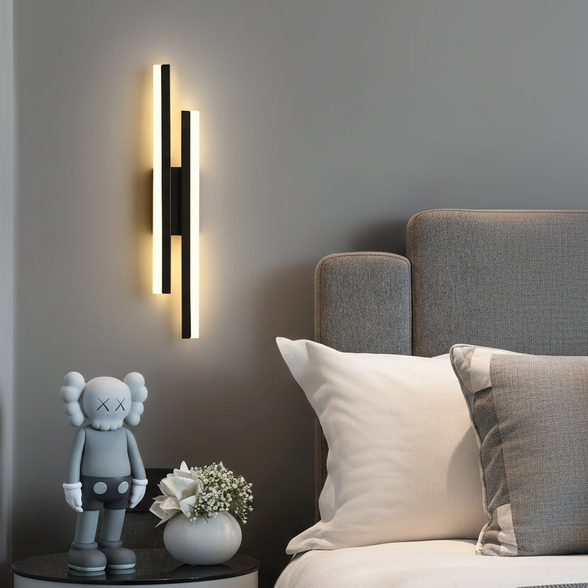 Aplique LED Vertical Moderno Dorado para Dormitorio