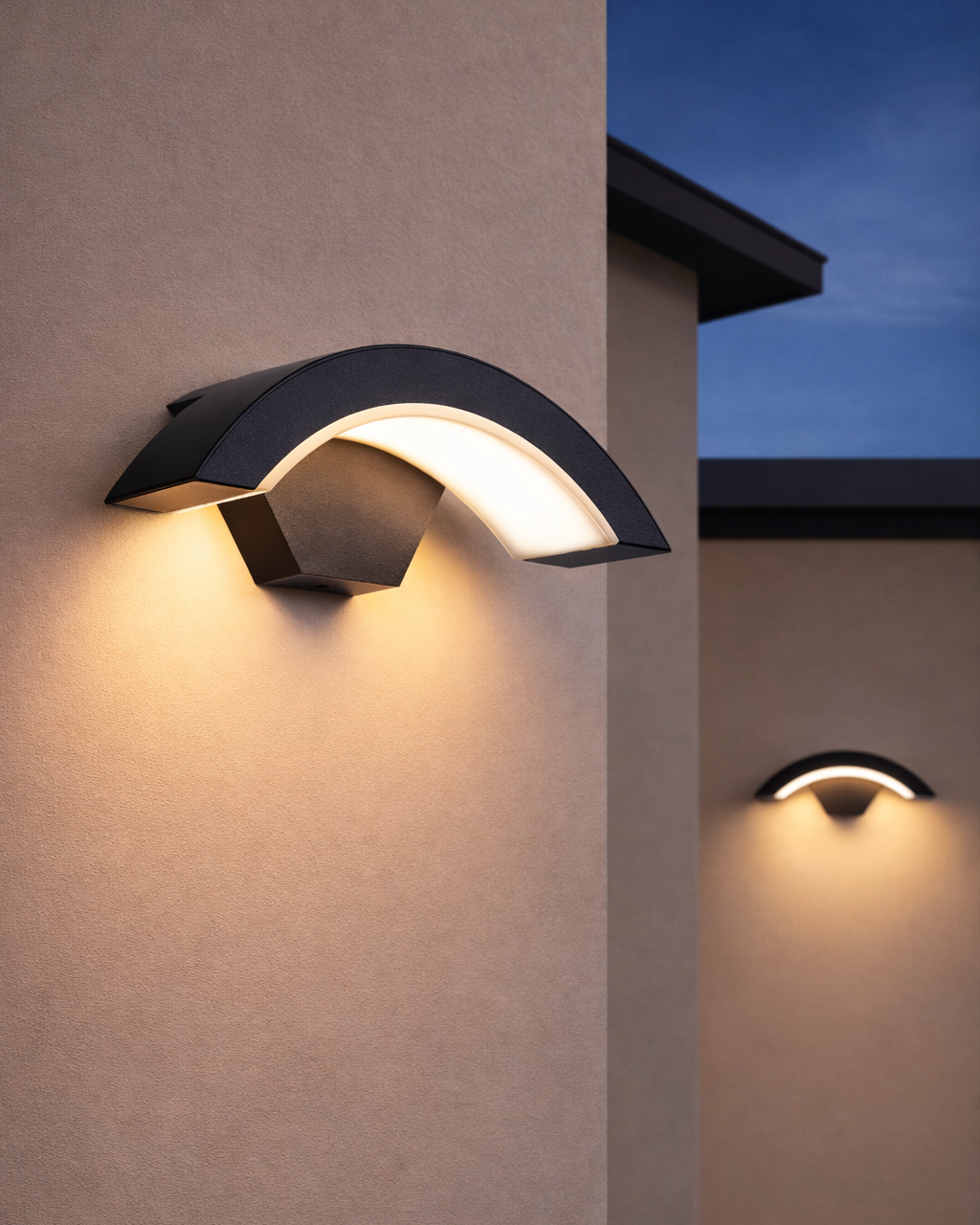 Aplique LED Exterior Curvo Impermeable para Fachada