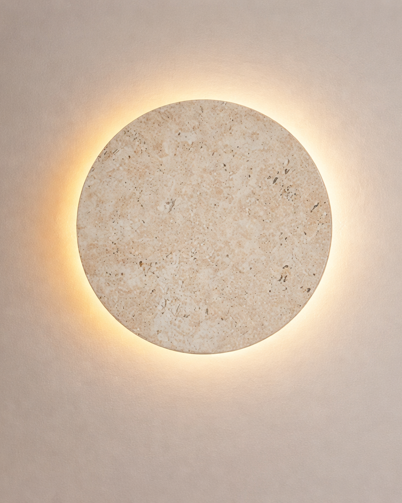 Aplique Redondo de Piedra Natural para Dormitorio