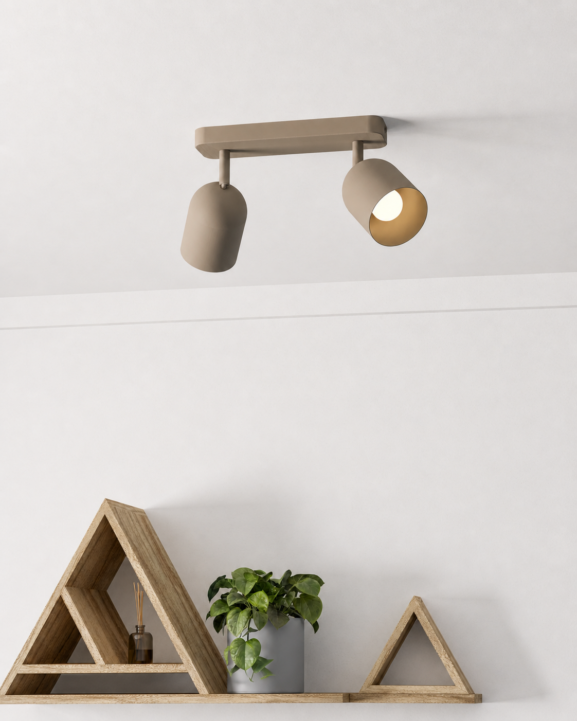 Lámpara de Techo con Focos Orientables Verde Oliva E14