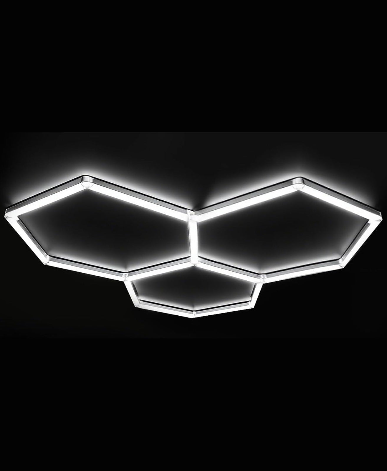 Iluminación LED hexagonal configuración de tres módulos