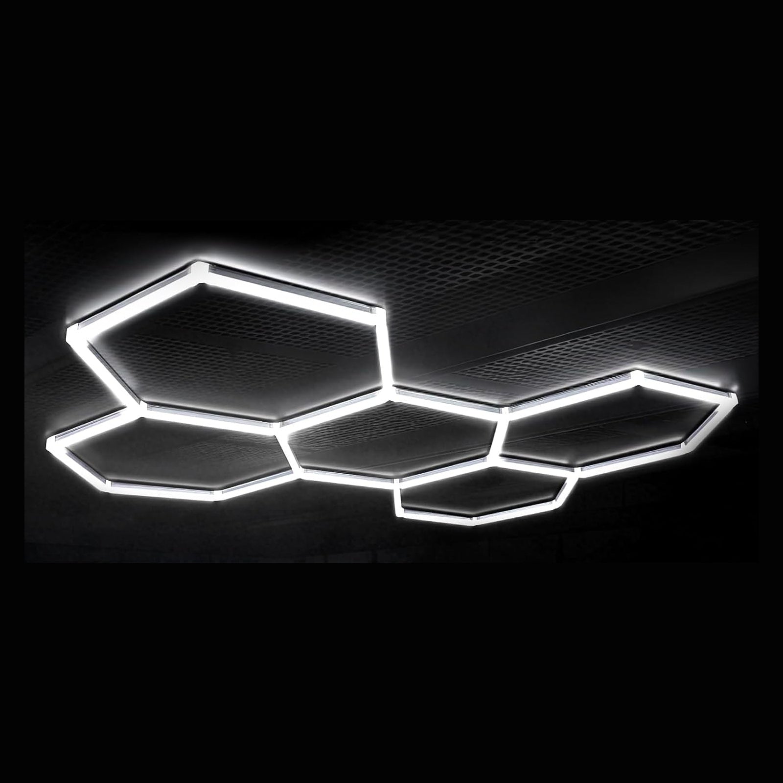 Iluminación LED hexagonal configuración de cinco módulos