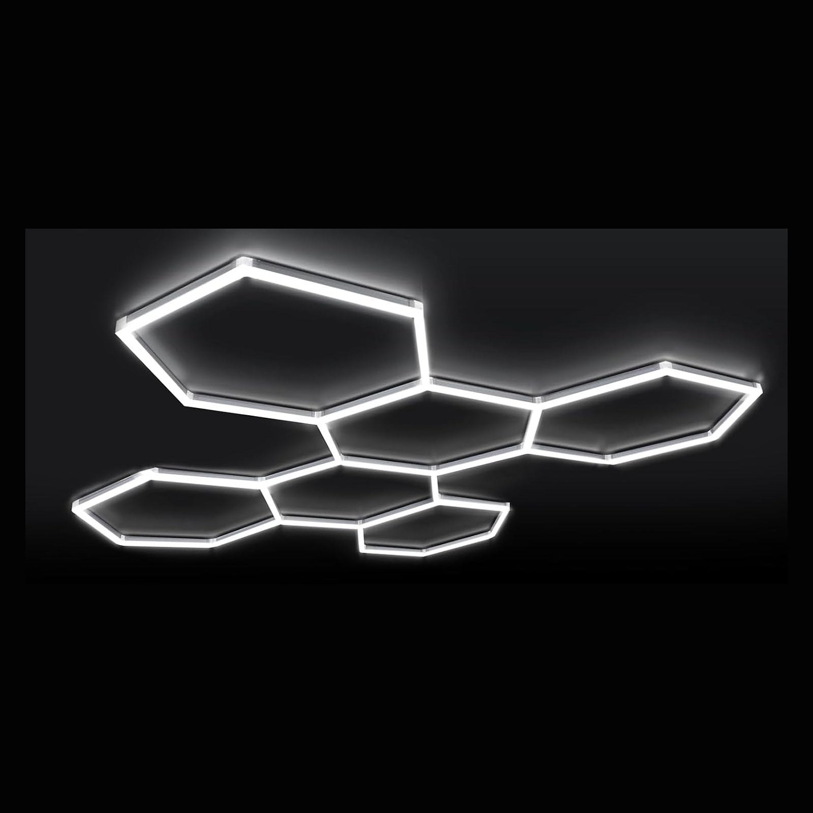 Iluminación LED hexagonal configuración de seis módulos