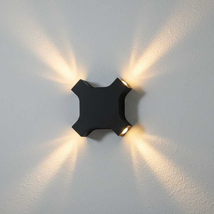 Aplique LED Exterior: Iluminación Impermeable de 4 Lados para Jardín