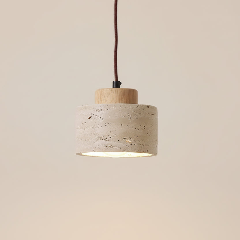 Lámpara Colgante de Travertino Natural Estilo Japandi